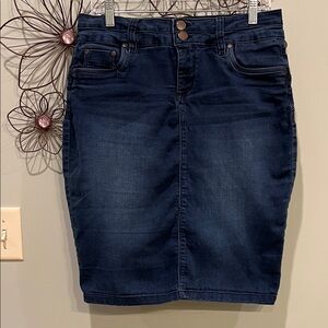 Classic Dark Blue Pencil Skirt